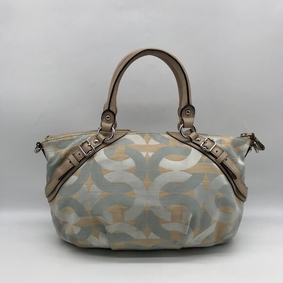 Coach Blue Canvas Madison Sophia OP Art Satchel Bag 17078 - Picture 2 of 11